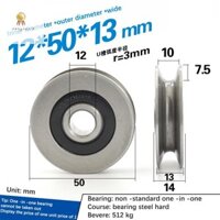 Pengtao12 Bánh xe rãnh 12 * 50 * 13mm Kim loại rãnh chữ U Đường ray Dây thép Dây nâng bánh xe Vòng bi thép chất lượng cao Hướng dẫn nâng bánh xe Ròng rọc mới