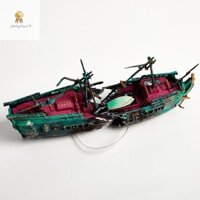 Pengtao12 Bể Cá Cảnh Quan Cướp Biển Tàu Phá Tàu Trang Trí Nhựa Thuyền Trang Trí Mới