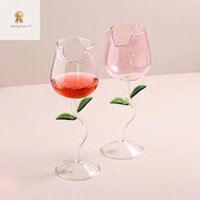 Pengtao12 Kính Rượu Vang Đỏ Hình Hoa Hồng Thủy Tinh Rượu Có Lá Hoa Hồng Màu 150 / Mới
