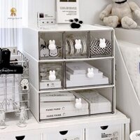 Pengtao12 Tay Cầm Thỏ Kết Hợp Hộp Ngăn Kéo Văn Phòng Phẩm Tổ Chức Để Bàn Sinh Viên Đa Năng Ngăn Kéo Tủ Bút Chì Mới