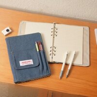 Penlab Denim Cover Notebook Binder A5 Size Y2K Kpop Rời Lá Sách Có Bút Túi 100 Tờ Dòng Lưới DIY Nhật Ký Album C7734