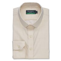Penny Collar Peaky Blinders Style Mens Shirt Fawn Melange 100% Cotton Single Cuff Gents 200-15