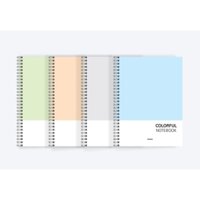 Penpia 4 loại Giấy bìa cứng Sổ tay lò xo 5 gói (25K) 70 tờ