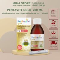 PENTAVITE GOLD 200ml - VITAMIN TỔNG HỢP VỚI SẮT CHO BÉ TỪ 1 - 12 TUỔI vị dưa hấu