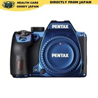 PENTAX KF Body Crystal Blue APS-C digital single-lens reflex camera with 100% field of view optical viewfinder, 24.24 million pixels, in-body image stabilization mechanism, resistant to water and dust, all-weather and outdoor specifications, and a vari-an