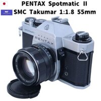 PENTAX Spotmatic 2 Silver SLR Film camera + SMC Takumar 1:1.8 55mm MF From Japan