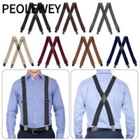 PEOLEWEY Dây treo nam , Dây đeo quần rộng 3,5cm hình chữ X, Chất lượng cao 4 kẹp Quần thun nẹp Unisex