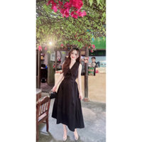 PEONY BYHAN BLACK SET || Set chân váy nhún eo + áo croptop cổ sen thanh lich phong cách cổ điển