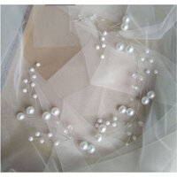 (PEONY HANDMADE) Chuỗi cài tóc kết cườm màu trắng đơn giản thanh lịch V027