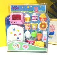 Peppa Pig / Peppa Pig Peppa Deluxe Tủ Lạnh Lò Vi Sóng Mini Mô Phỏng Đồ Dùng Nhà Bếp Trẻ Em Bé Gái Bé Trai Nhà Bếp Chơi Đồ Chơi