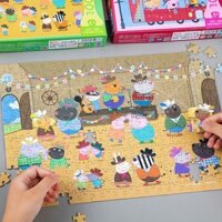 Peppa Pig / Peppa Pig Puzzle 300 Miếng Bé Trai Bé Gái Giáo Dục Sớm Đồ Chơi Giáo Dục Trẻ Em Hoạt Hình Trí Tuệ Xếp Hình