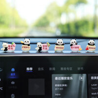 Pepsi 2025 Xe mới Mini Hình Panda Dễ Thương Đồ Trang Trí Nội Thất Xe Ô Tô Búp Bê Thú Cưng Xe Điện