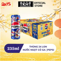 Pepsi Thùng 24 Lon Nước Ngọt Có Gaz Pepsi Lon Xanh 235ml/lon [ Mẫu Tết ] SP41233064