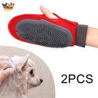 Perfk 2 Miếng Găng Tay Mèo Chải Lông Găng Tay Bàn Chải Lông Thú Cưng Găng Tay Massage Deshedding Bàn Chải Găng Tay Massage Cho Chó Rửa Găng Tay Cho Chó