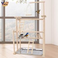 Perfk Bird Play Stand Sân chơi chim đa năng cho vẹt Macaw Cockatoo