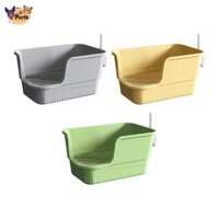 Perfk Cat Litter Basin Mở Top Pet Litter Khay Cat Sand Box Di Động Chống Bắn Và Bedpan Cat Litter Khay Cao Cấp