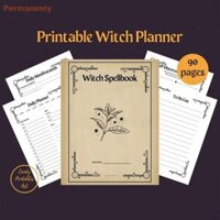 [Permanenty] Witch Spellbook Planner - Chiêm tinh học & Tạp chí Tarot thân thiện với ADHD dành cho người mới bắt đầu Gothic Grimoire với 80 trang biểu hiện