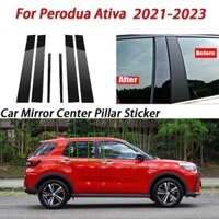 Perodua Ativa Bóng Đen Cửa Xe Ô Tô Cửa Sổ Trung Tâm Cột B C Trụ Cột Bài Miếng Dán Viền Gương Trang Trí Phim Cho Ativa 2021 2022 2023 Phụ Kiện