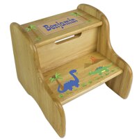 Personalized Wooden Dinosaur Step Stool