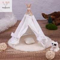[Pes] 1: 12 Nhà búp bê Du lịch ngoài trời Cắm trại Bộ lều trắng W / Thảm Gối Nhà búp bê Vườn cổ tích thu nhỏ Đồ chơi trang trí cảnh vi mô [VN]