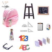 [Pes] 1 Bộ 1: 6 Nhà Búp Bê Thu Nhỏ Đồ Dùng Văn Phòng Phẩm Thước Schoolbag Bút Chì Bảng Đen Giá Đỡ Kính Mô Hình Trang Trí Đồ Chơi [VN]