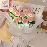 [Pes] 1 Bộ Quà Tặng Sinh Nhật Valentine Handmade Thanh Xoắn Thân Ống Macaron Màu Dây Mờ DIY Hoa Tulip Hoa Bó Hoa [VN]