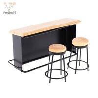 [Pes] 3 Cái / bộ Nhà Búp Bê Thu Nhỏ Quầy Bar Phân Đồ Chơi Nội Thất Nhà Bếp Mini [VN]