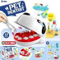 Pet Dog Dentist Toy Kit for Kid Pretend Play Doctor Set Role Play Pulled Tooth Toy Gift For Kids