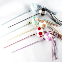 Pet Funny Cat Stick Đồ chơI mèo Cầu vồng Ball Chuông Làm bằng tay Funny Cat Stick Rainbow Ball Cat Pet Toy Ball