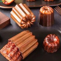 Peth 4 Khuôn Làm Bánh, Khuôn Làm Bánh Canele Hợp Kim Nhôm Mini, Trang Trí Chống Dính Phong Cách Pháp Cupcake Khuôn Bánh