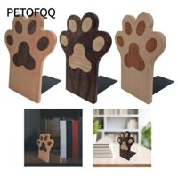 Petofq Cat Claw Bookend, Kệ sách dễ thương bằng gỗ, Hộp đựng sách chống trượt hoạt hình