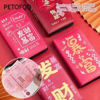 Petofqq 100 Phong Bì Tiết Kiệm Tiền Challeng, Làm Giàu Qua Đêm Tiết Kiệm Tiền Mini Chất Kết Dính Tiết Kiệm Thử Thách, PU Ngộ nghĩnh Chống Thấm Nước Có Thể Tái Sử Dụng Tiết Kiệm Tờ Thử Thách Người Yêu