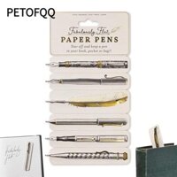 Petofqq Bút giấy phẳng tuyệt vời, Thẻ bút giấy đa năng thực tế, Bút hai mặt siêu mỏng có thể xé được để viết và đánh dấu trang