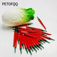 Petofqq Bút rau ớt đỏ, Bút viết dễ thương mới lạ bằng nhựa màu đỏ, Phụ kiện bàn làm việc Mực đen Văn phòng