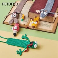 PETOFQQ Petofq Động Vật Hoạt Hình Đánh Dấu Trang, Tự Làm Kẹp Sách, Móc Treo Đồ Dùng Văn Phòng Mặt Dây Chuyền Móc Đan Đánh Dấu Trang