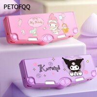 Petofqq Sanrio Pencil, Hộp đựng bút hai lớp bằng nhựa, Phim hoạt hình Kuromi / Cinnamoroll / Cơ chế tự khóa Giai điệu Hộp bút chì Quà tặng