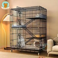 🐱Petorldog🐶 Chuồng mèo gấp gọn BIGSIZE có bánh xe Lồng mèo giá rẻ tặng khay giá rẻ Có 3/4 tầng