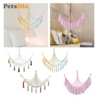 Petsola Boho Macrame Đồ Chơi Võng Treo Lưới Đồ Chơi Bảo Quản Lưới Đồ Chơi Tổ Chức Cho