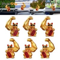 Petsola Lucky Cat Figurine Powered Fortune Chào mừng Waving Tượng Fortune Stores Feng