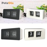 Petsola Retro Lật Đồng Hồ Để Bàn Tự Động Kỹ Thuật Số Đồng Hồ Treo Tường Không Đánh Dấu Quét Im Lặng