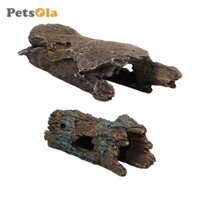 Petsola Tank Hideout Hollow Tree Trunk Habitat Tank Phụ kiện bể rùa Basking