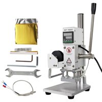 Pevor Hot Foil Stamping Machine - 5x7cm Leather Bronzing Pressure Mark Machine 110V with Full Scale on The Base Plate for PVC Leather PU Paper Logo...