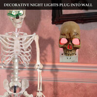 [Pfultr] Halloween Crow Skull Đèn ngoài trời Skeleton Ghost Horror Grimace Light Party Ban công Đèn ngày lễ Trang trí sân vườn Phích cắm EU US [MỚI]
