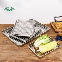 [Pfultr] Khay nướng bánh bằng thép không gỉ có giá đỡ dây Bánh nướng chảo BBQ Khay đĩa Lò nướng Giá nướng Brownie Dụng cụ nướng bánh Roasg [MỚI]