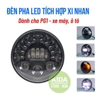 PG1 - Đèn pha BI LED cắt sáng tích hợp DEMI XI NHAN lắp xe máy, ô tô 60w