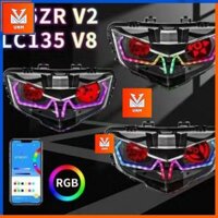 Pha đèn Ex150 TST bi cầu Ma 1.5  ( Chế độ 7 Màu ) Lắp sẵn trên choá Exciter150 >>> Chỉnh bằng Bluetooth