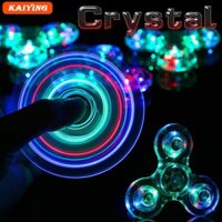 Pha Lê LED Tay Fidget Trong Suốt Đèn Flash EDC Ngón Tay Spinner Đồ Chơi Cho Tự Kỷ ADHD Giảm Tập Trung Lo Âu Căng Thẳng Thư Giãn Quà Tặng