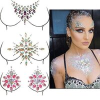 Pha Lê Mặt Dán Ngực Miếng Dán Kim Cương Hình Xăm Dán Acrylic Kim Cương Dán Nhựa Dán Quà Tặng Đảng Nữ Hoàng Dán