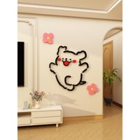 Phác Thảo Tranh Hoạt Hình Chó TV Nền Trang Trí Lớn Trắng Dán Tường Tự Dính Khâu Dán Tường Phòng Khách Sửa Đổi