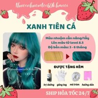 (PHẢI TẨY)Thuốc nhuộm màu Xanh Tiên Cá/Xanh Ngọc tặng kèm trợ dưỡng găng tay